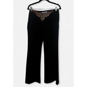 Bishop of Seventh Black Studded Wide Leg Dress Pants Trousers Gold Studs Size 26